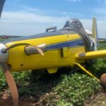 Sargento do Corpo de Bombeiros relata que piloto não se feriu e deve passar por exames médicos; avião Air Tractor 602 teve danos na asa e no trem de pouso
