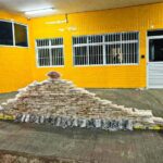 A carga ilícita, que seria levada para Brasília (DF), foi descoberta em compartimento oculto do semirreboque durante abordagem no km 290 da BR-070.