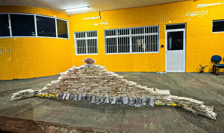 A carga ilícita, que seria levada para Brasília (DF), foi descoberta em compartimento oculto do semirreboque durante abordagem no km 290 da BR-070.