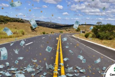 estrada com dinheiro