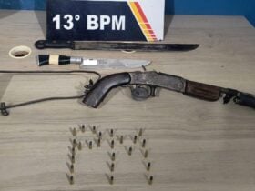 Homem é preso por violência doméstica e posse de arma artesanal em Lucas do Rio Verde