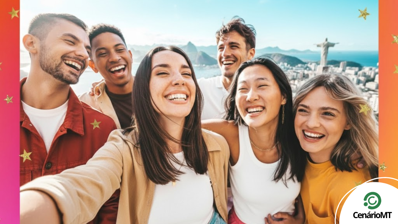 Amigos felizes em uma semana de férias no Brasil