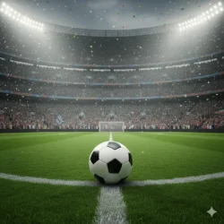 Bola de futebol no estádio