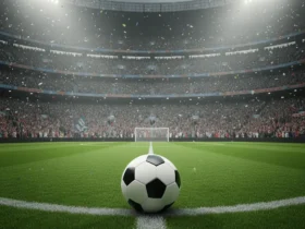 Bola de futebol no estádio
