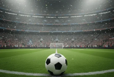 Bola de futebol no estádio