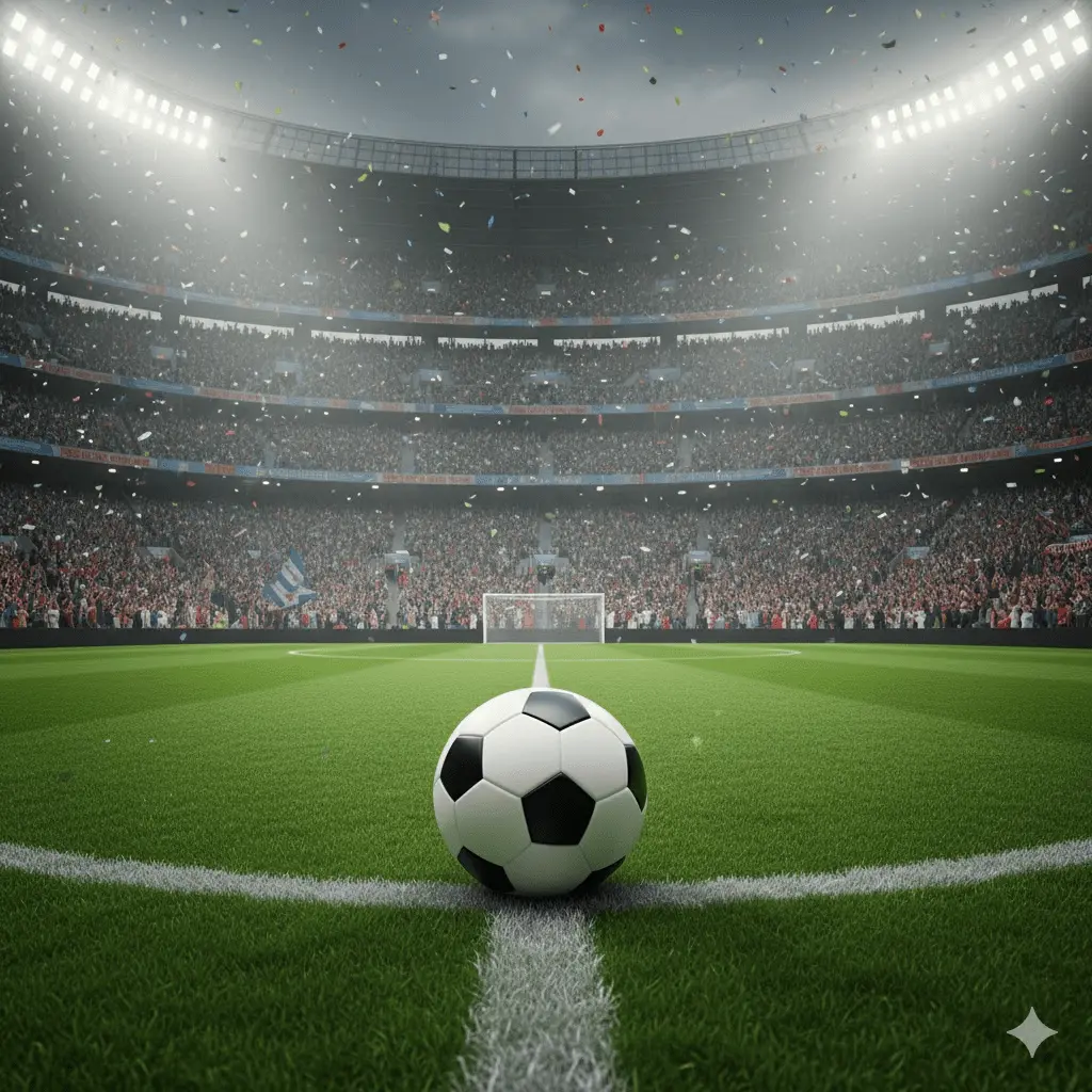 Bola de futebol no estádio