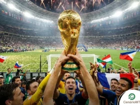 Taça da Copa do Mundo em evento oficial da Fifa.