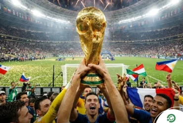 Taça da Copa do Mundo em evento oficial da Fifa.