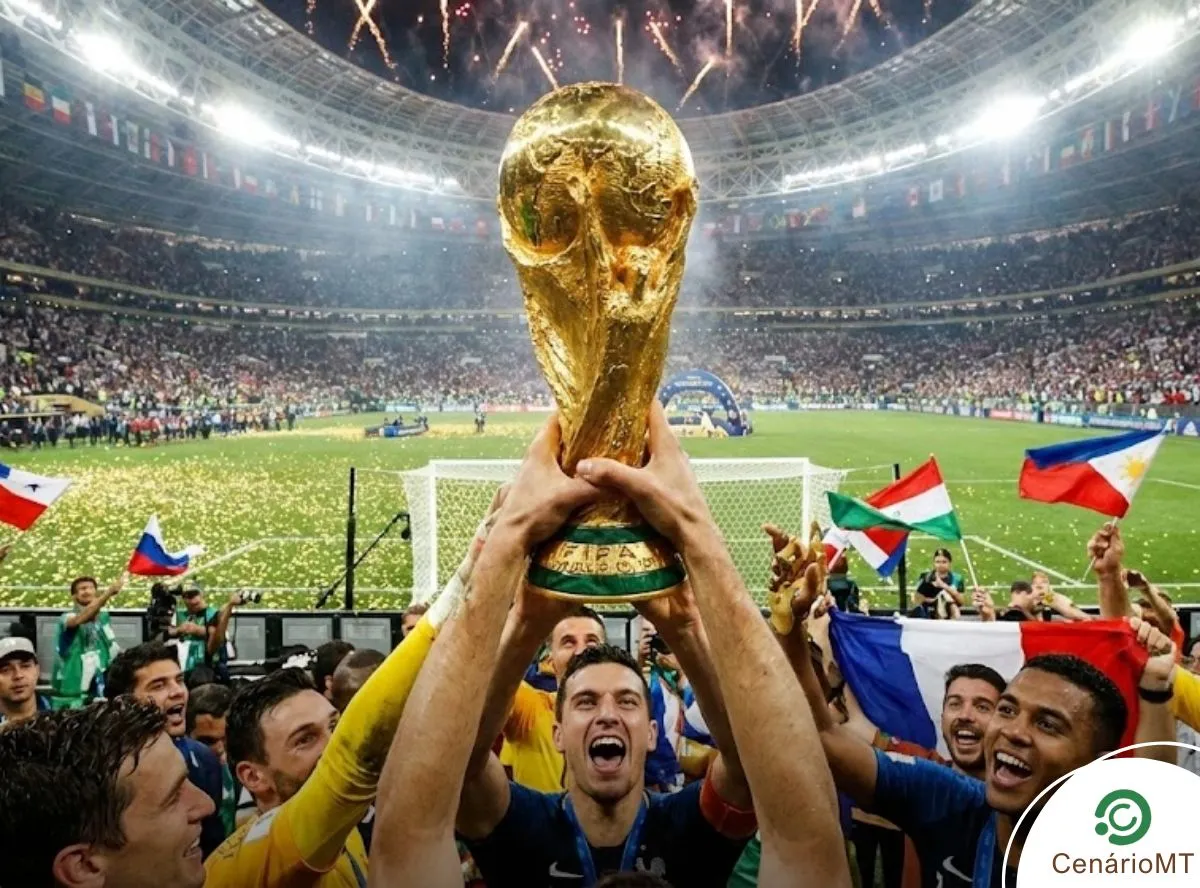 Taça da Copa do Mundo em evento oficial da Fifa.