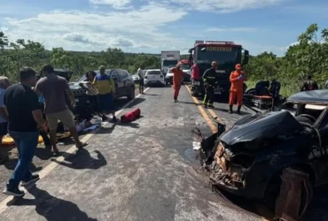 Acidente na MT-010 deixa seis feridos e mobiliza Bombeiros