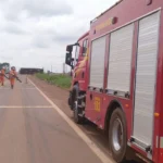 Limpeza de pista na BR-158 após acidente em Confresa