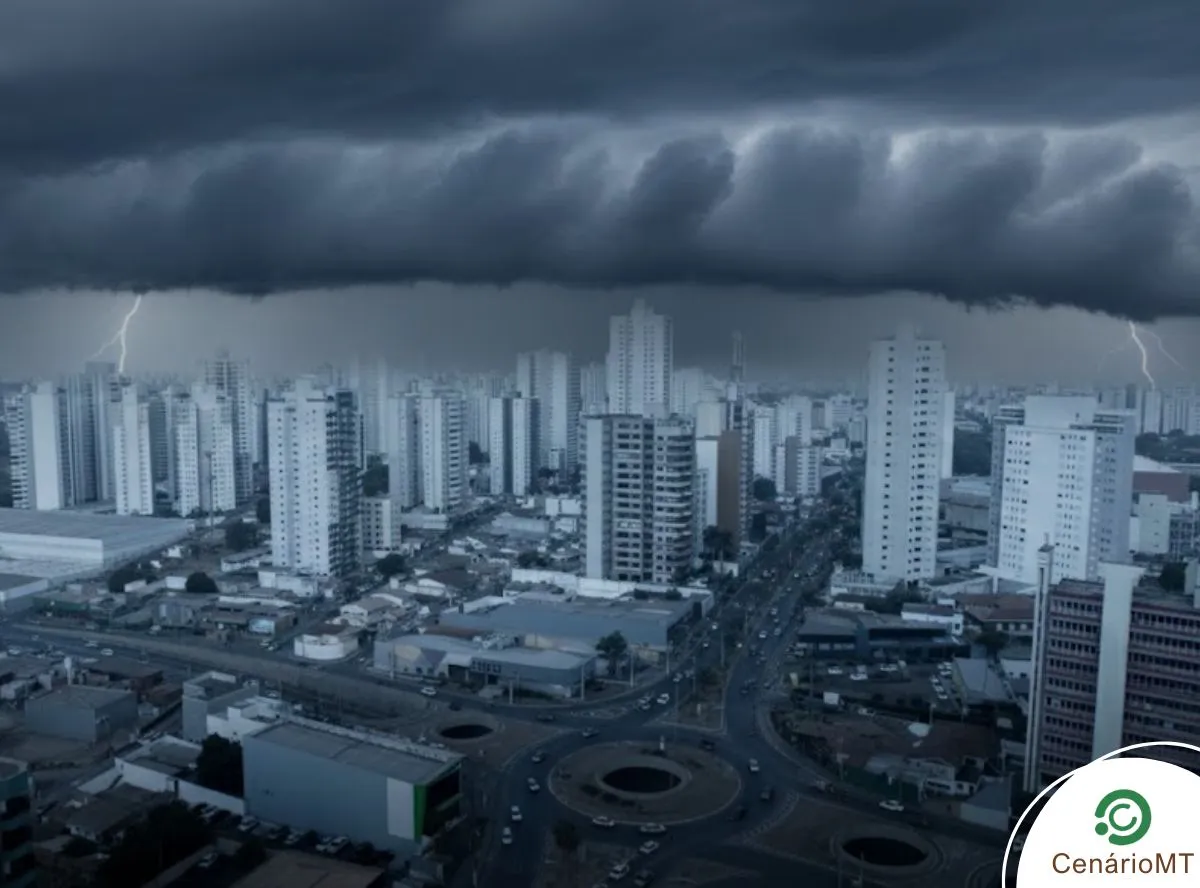 Previsão indica ventos fortes, trovoadas e acumulado elevado de chuva até a manhã de sábado