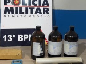 Ação do Grupo de Apoio resultou na prisão de três suspeitos e na apreensão de maconha, cocaína e lança-perfume em kitnet, área externa e carro em Lucas do Rio Verde
