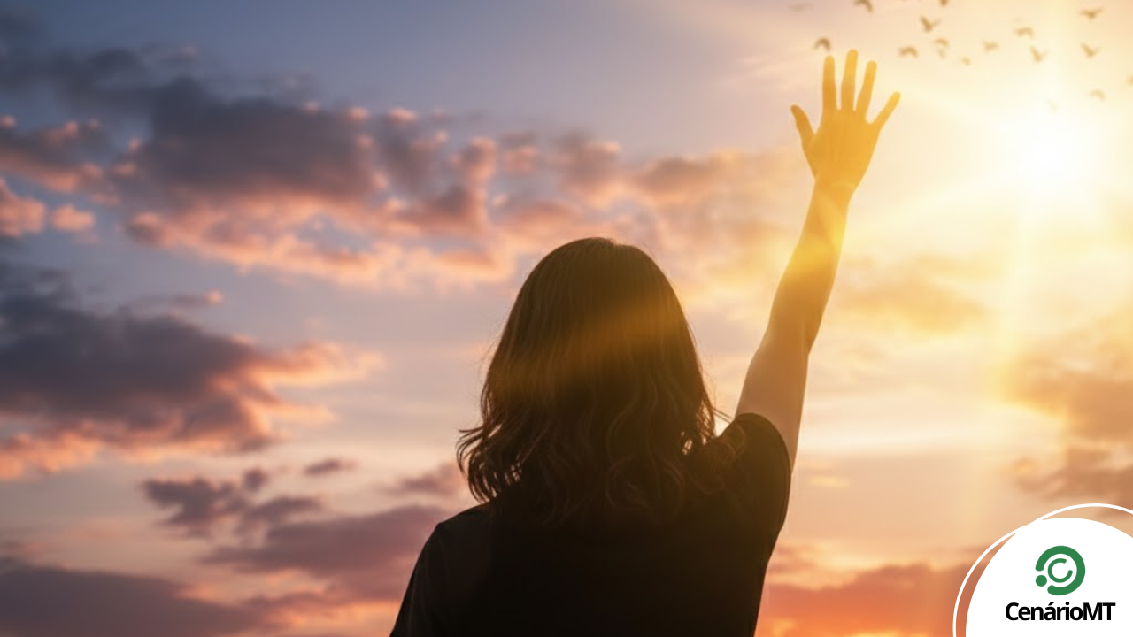 Mulher em paz com sua vida