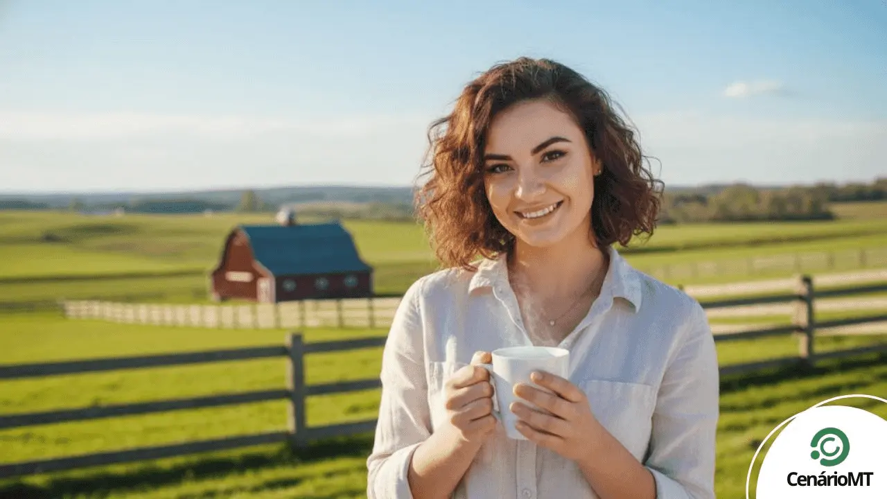 Mulher tomando café