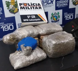 PM apreende dez quilos de supermaconha após acidente na BR-158