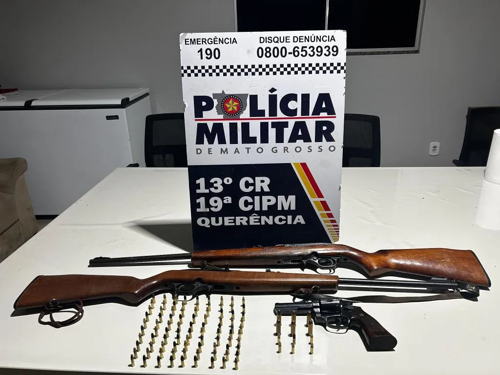 Prisão por violência doméstica em Querência após apreensão de armas