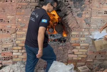 Polícia Civil realiza incineração de drogas em Água Boa