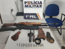 Apreensão de armas em Apiacás termina com prisão em flagrante