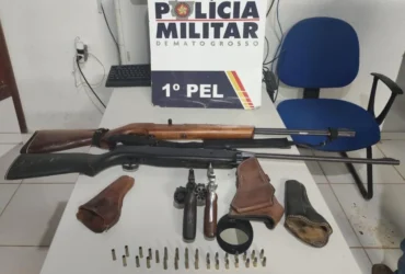 Apreensão de armas em Apiacás termina com prisão em flagrante