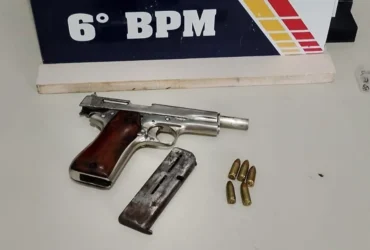 PM registra prisão por porte ilegal de arma de fogo em Cáceres