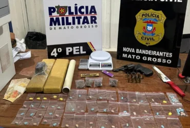 Polícias prendem três por drogas e arma em Nova Bandeirantes