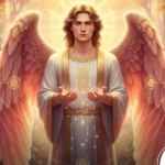 Arcanjo Barachiel representado com luz suave simbolizando sorte e bênçãos discretas para quatro signos.