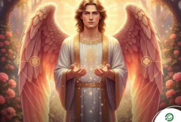 Arcanjo Barachiel representado com luz suave simbolizando sorte e bênçãos discretas para quatro signos.