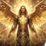 Arcanjo Metatron irradiando luz dourada e geometria sagrada representando prosperidade estratégica para quatro signos.