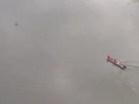 Banhista é resgatado após ficar preso em pedra no Rio Teles Pires