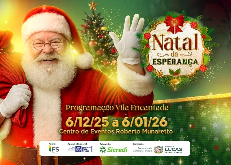 Abertura do Natal da Esperança 2025 será neste sábado (06) no Centro de Eventos Roberto Munaretto