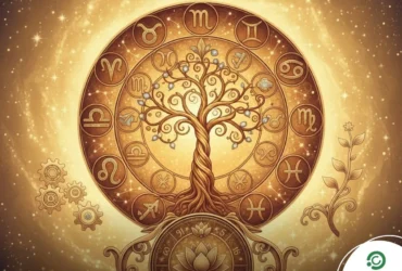 Ilustração dos signos do zodíaco simbolizando fases favoráveis, crescimento e estabilidade ao longo de 2026