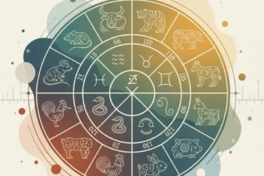 Ilustração simbólica do Horóscopo Chinês representando equilíbrio e transição