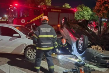 Acidente de trânsito em Sinop deixa ferido após capotamento