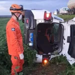 Capotamento na BR-070 deixa dois feridos em Campo Verde
