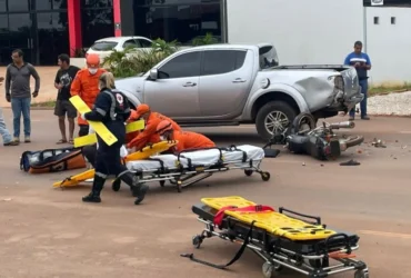 Acidente de trânsito em Juína deixa motociclista ferido