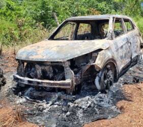 Carro de motorista desaparecido é encontrado carbonizado em Mato Grosso