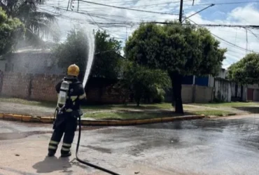 Incêndio em fiação elétrica mobiliza Bombeiros em Lucas