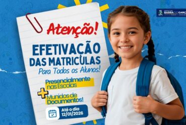 Educacao de Barra do Garcas abre prazo para efetivacao de matriculas -CenárioMT