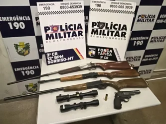 Força Tática prende suspeito por comércio ilegal de armas em Sorriso