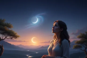 Uma mulher pensativa, planejando seu futuro