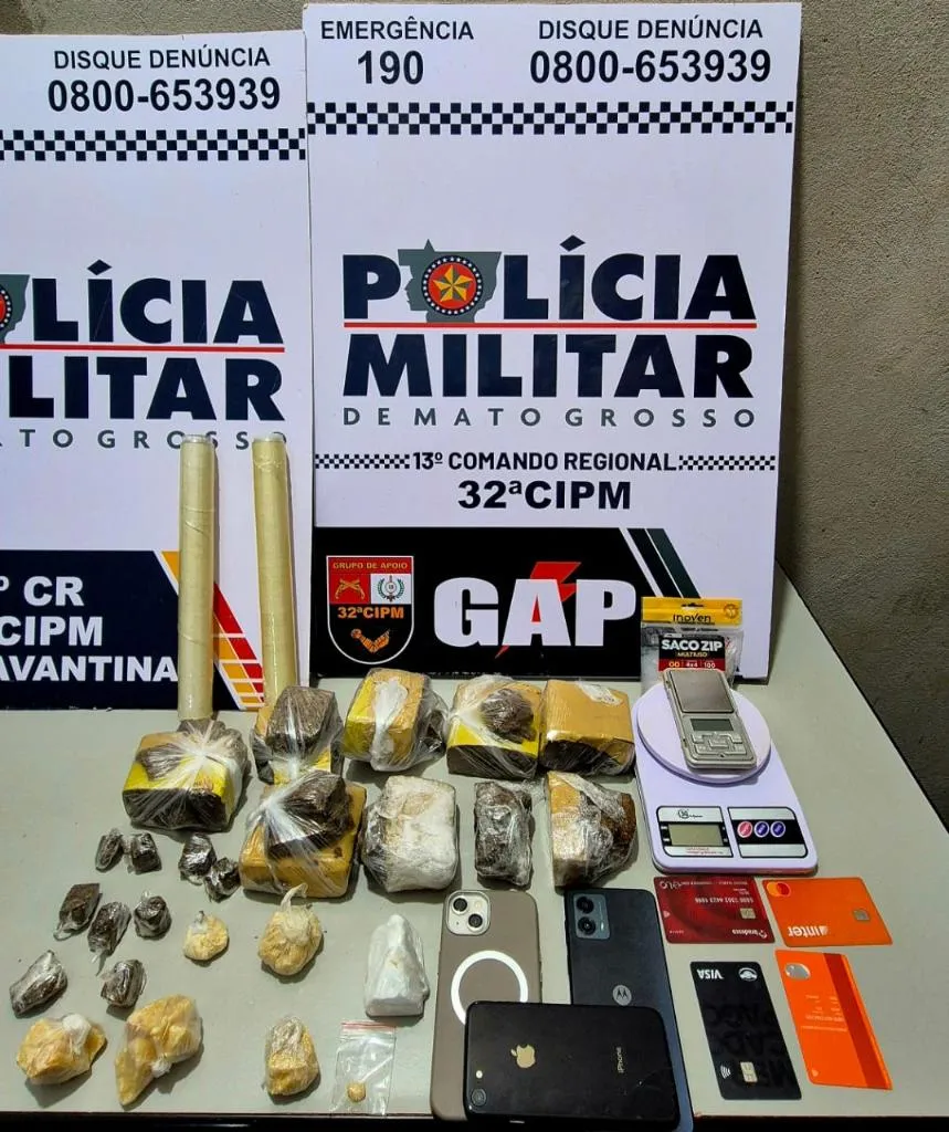 PM prende três faccionados por tráfico de drogas em Nova Xavantina