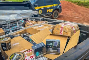 PRF apreende grande quantidade de mercadorias contrabandeadas em ação na BR-163, em Sinop (MT)