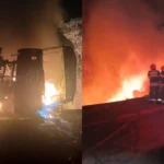 Vítima morre carbonizada após tombamento de carreta-tanque e incêndio na MT-130, em Poxoréu