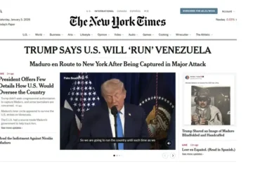 New York Times afirma que ataque de Trump à Venezuela foi ilegal e imprudente