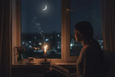 silêncio noturno com luz suave simbolizando pausa e reflexão interior