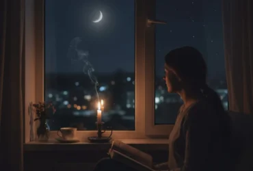 silêncio noturno com luz suave simbolizando pausa e reflexão interior