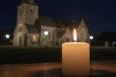 vela acesa em ambiente silencioso durante a oração da noite