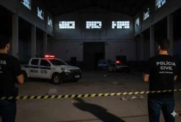 Polícia Civil em local de crime em Cuiabá