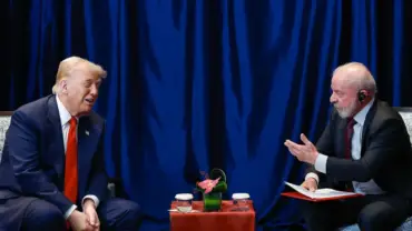Lula e Trump em reunião